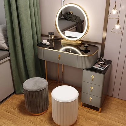 Light Luxury Dressing Table Bedroom Small Apartment Modern Storage Cabinet Integrated Household Furniture Makeup Table Set