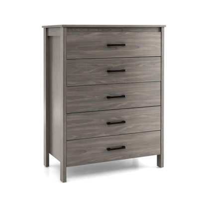 Modern 5-Drawer Multipurpose Chest Dresser with Metal Handles