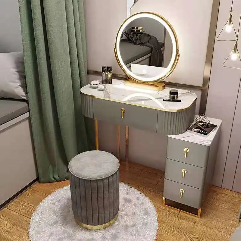 Light Luxury Dressing Table Bedroom Small Apartment Modern Storage Cabinet Integrated Household Furniture Makeup Table Set