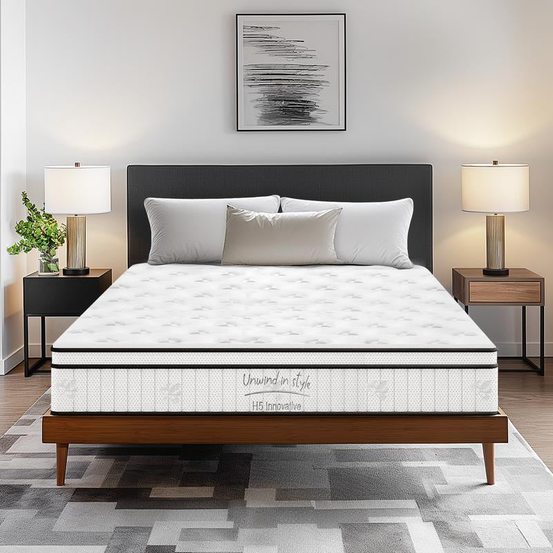 10-12 Inch Hybrid Mattresses in a Box - Medium Firm, Pressure Relief, Strong Edge Support