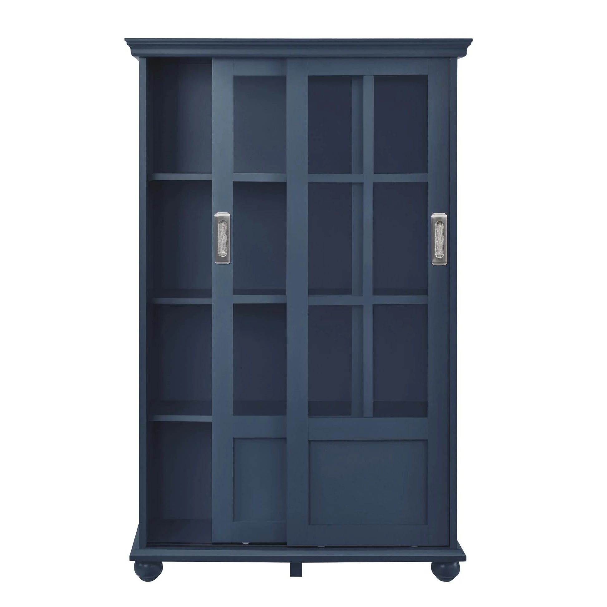 Aaron Lane Bookcase with Sliding Glass Doors, Multiple Colors - BLUE