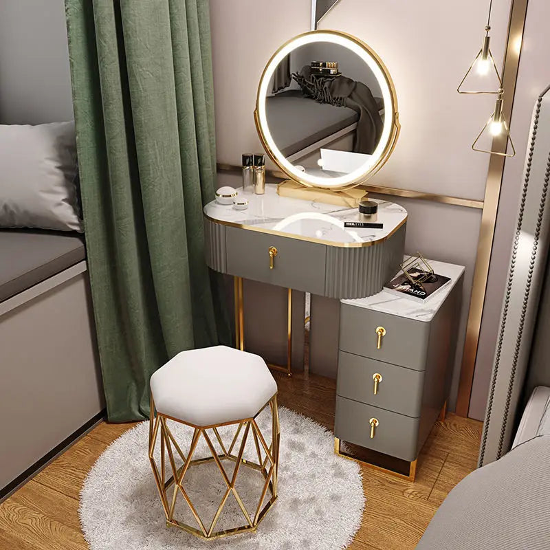 Light Luxury Dressing Table Bedroom Small Apartment Modern Storage Cabinet Integrated Household Furniture Makeup Table Set