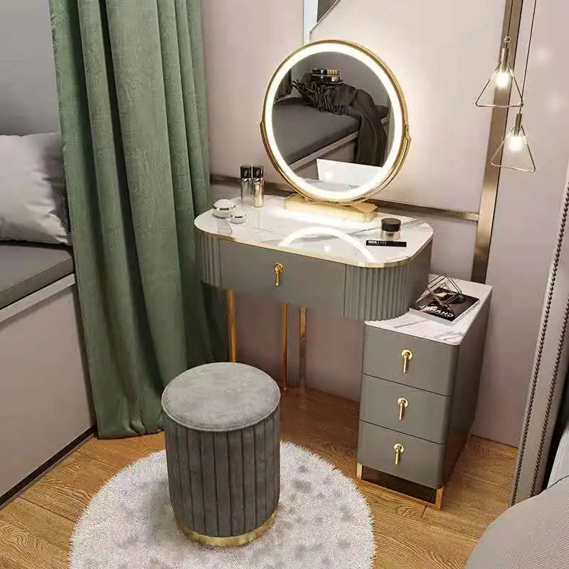 Light Luxury Dressing Table Bedroom Small Apartment Modern Storage Cabinet Integrated Household Furniture Makeup Table Set