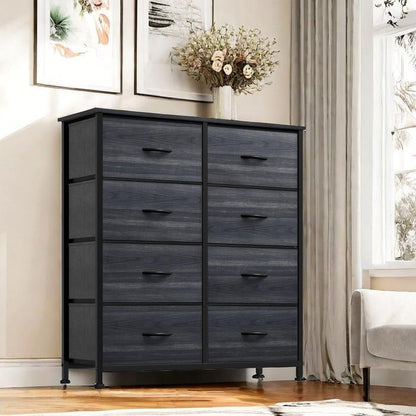 YITAHOME 8 Drawer Dresser for Bedroom, Fabric Tall Dressers & Chests of Drawers, Black Dresser for Storage ,Organizer Unit Storage Tower for Bedroom, Living Room,Hallway & Closets,Bedroom Furniture,Girls,Storage Bin Cabinet,Storage Shelf