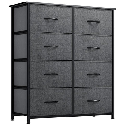 YITAHOME 8 Drawer Dresser for Bedroom, Fabric Tall Dressers & Chests of Drawers, Black Dresser for Storage ,Organizer Unit Storage Tower for Bedroom, Living Room,Hallway & Closets,Bedroom Furniture,Girls,Storage Bin Cabinet,Storage Shelf