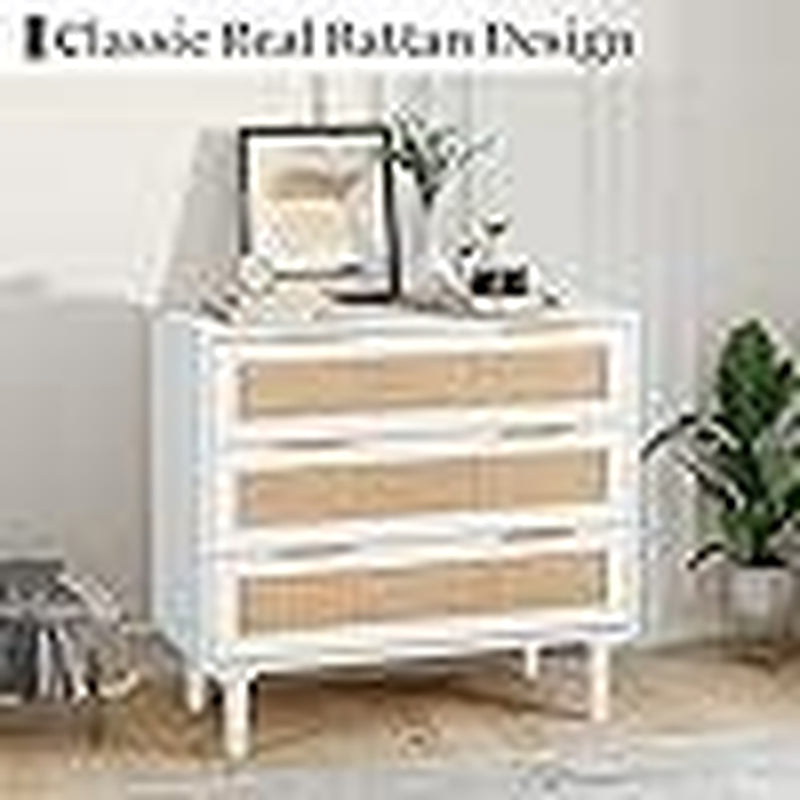 Rattan 3/6 Drawer Dresser，Closet Dressers Chest of Drawers，Nightstand with Storage Versatile Bedside Table，Storage Chest for Bedroom, Hallway, Living Room Tv Stand