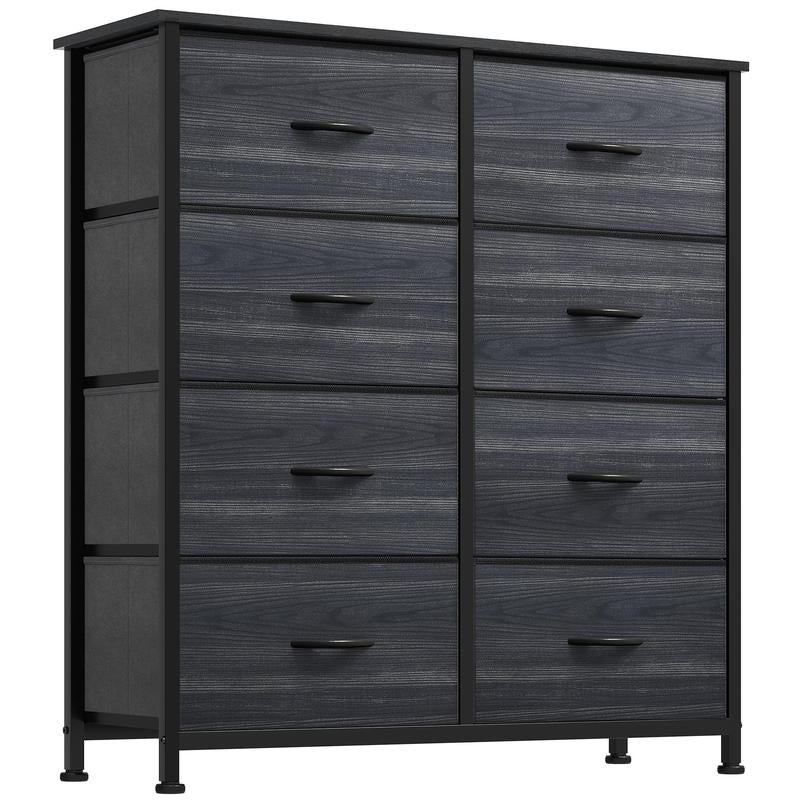 YITAHOME 8 Drawer Dresser for Bedroom, Fabric Tall Dressers & Chests of Drawers, Black Dresser for Storage ,Organizer Unit Storage Tower for Bedroom, Living Room,Hallway & Closets,Bedroom Furniture,Girls,Storage Bin Cabinet,Storage Shelf