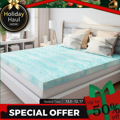 【Holiday Haul】Sweet Furniture plus Bedding Mattress Topper Memory Foam Mattress Breathable Topper for Christmas Gifts