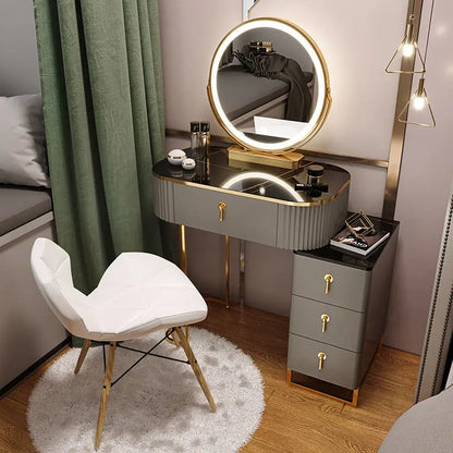 Light Luxury Dressing Table Bedroom Small Apartment Modern Storage Cabinet Integrated Household Furniture Makeup Table Set