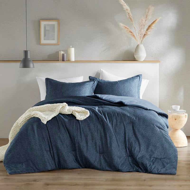 REGENCY HEIGHTS Chambray Comforter Set, Farmhouse Bedding Comforter for All Seasons Boho Bedding Set, Lightweight Solid Bed Comforter Sets, Twin/Twin XL, Full/Queen, King/Cal King, Rena