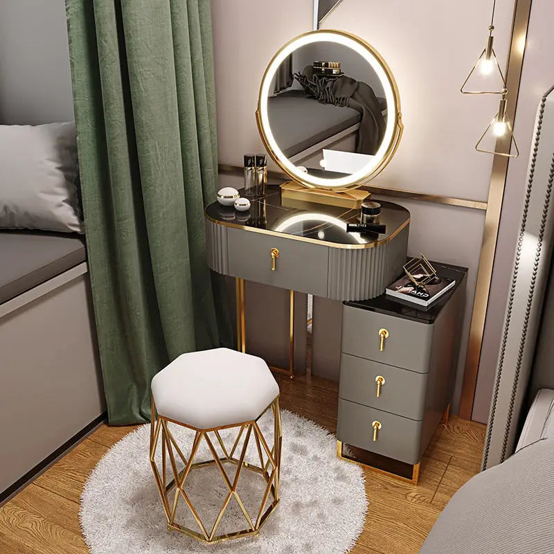 Light Luxury Dressing Table Bedroom Small Apartment Modern Storage Cabinet Integrated Household Furniture Makeup Table Set