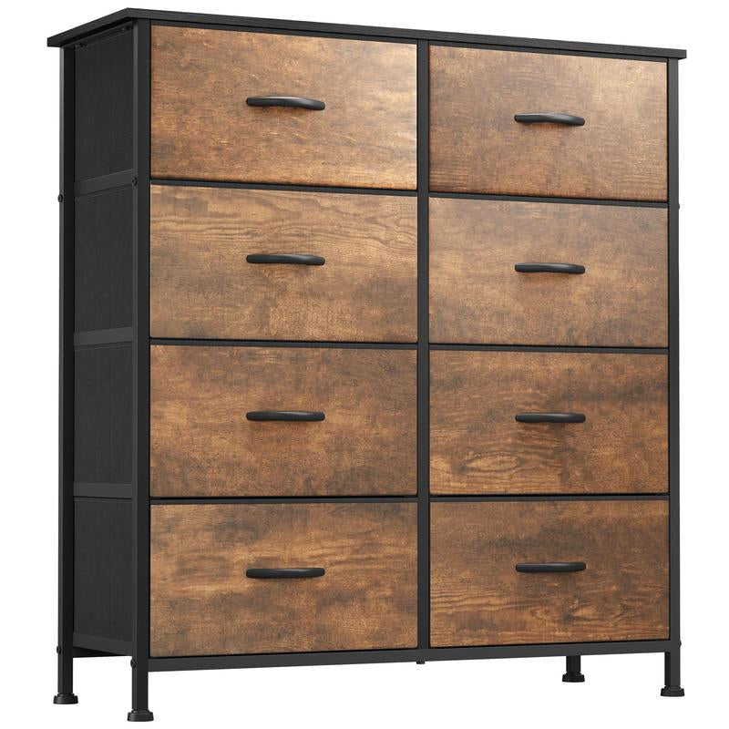 YITAHOME 8 Drawer Dresser for Bedroom, Fabric Tall Dressers & Chests of Drawers, Black Dresser for Storage ,Organizer Unit Storage Tower for Bedroom, Living Room,Hallway & Closets,Bedroom Furniture,Girls,Storage Bin Cabinet,Storage Shelf