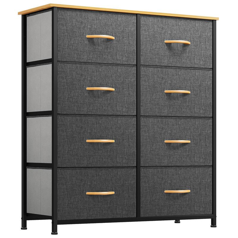 YITAHOME 8 Drawer Dresser for Bedroom, Fabric Tall Dressers & Chests of Drawers, Black Dresser for Storage ,Organizer Unit Storage Tower for Bedroom, Living Room,Hallway & Closets,Bedroom Furniture,Girls,Storage Bin Cabinet,Storage Shelf