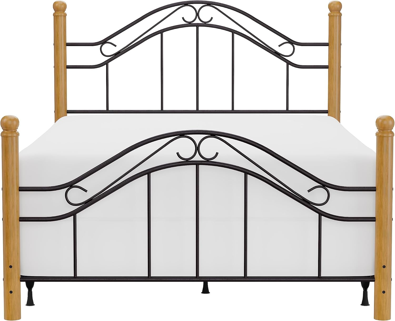 Furniture Winsloh Bed Set with Rails, Queen, Medium Oak