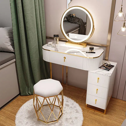 Light Luxury Dressing Table Bedroom Small Apartment Modern Storage Cabinet Integrated Household Furniture Makeup Table Set