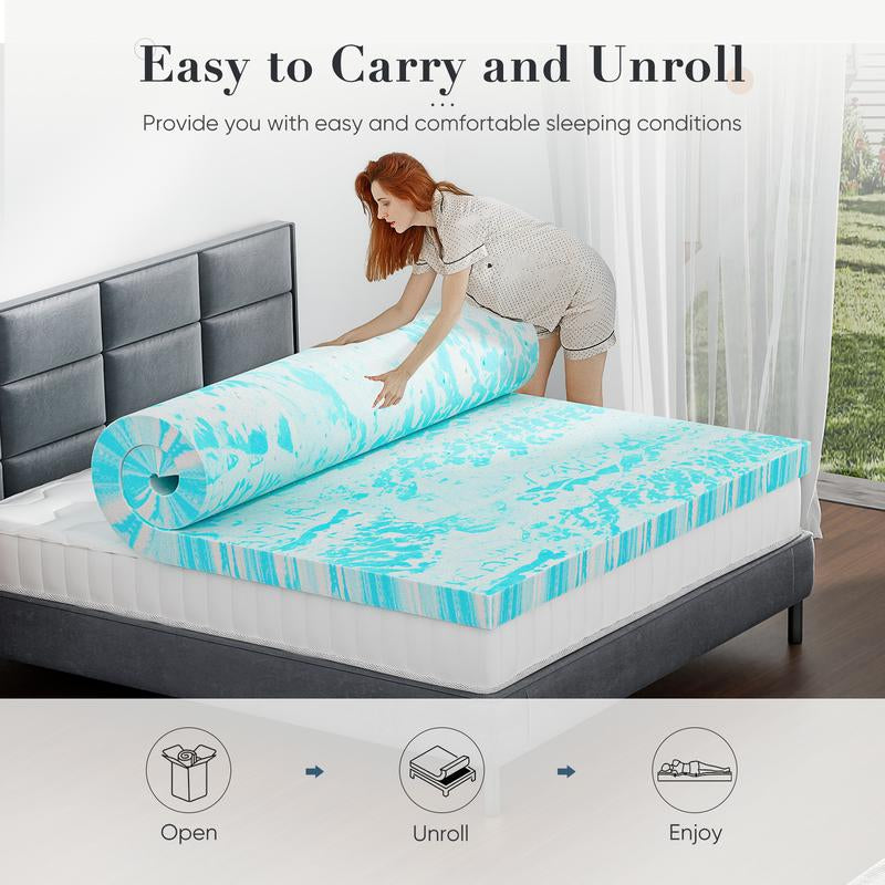 【Holiday Haul】Sweet Furniture plus Bedding Mattress Topper Memory Foam Mattress Breathable Topper for Christmas Gifts