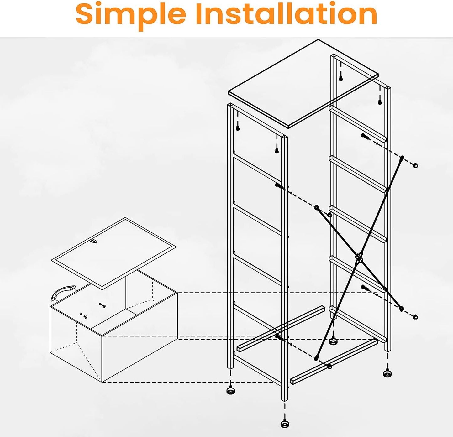 Dresser for Bedroom with 5 Drawers, Tall Dresser Vertical Storage Tower, Sturdy Metal Frame, Fabric Storage Bins with Wooden Handle and Wooden Top, Organizer Unit for Closet/Hallway, Brown