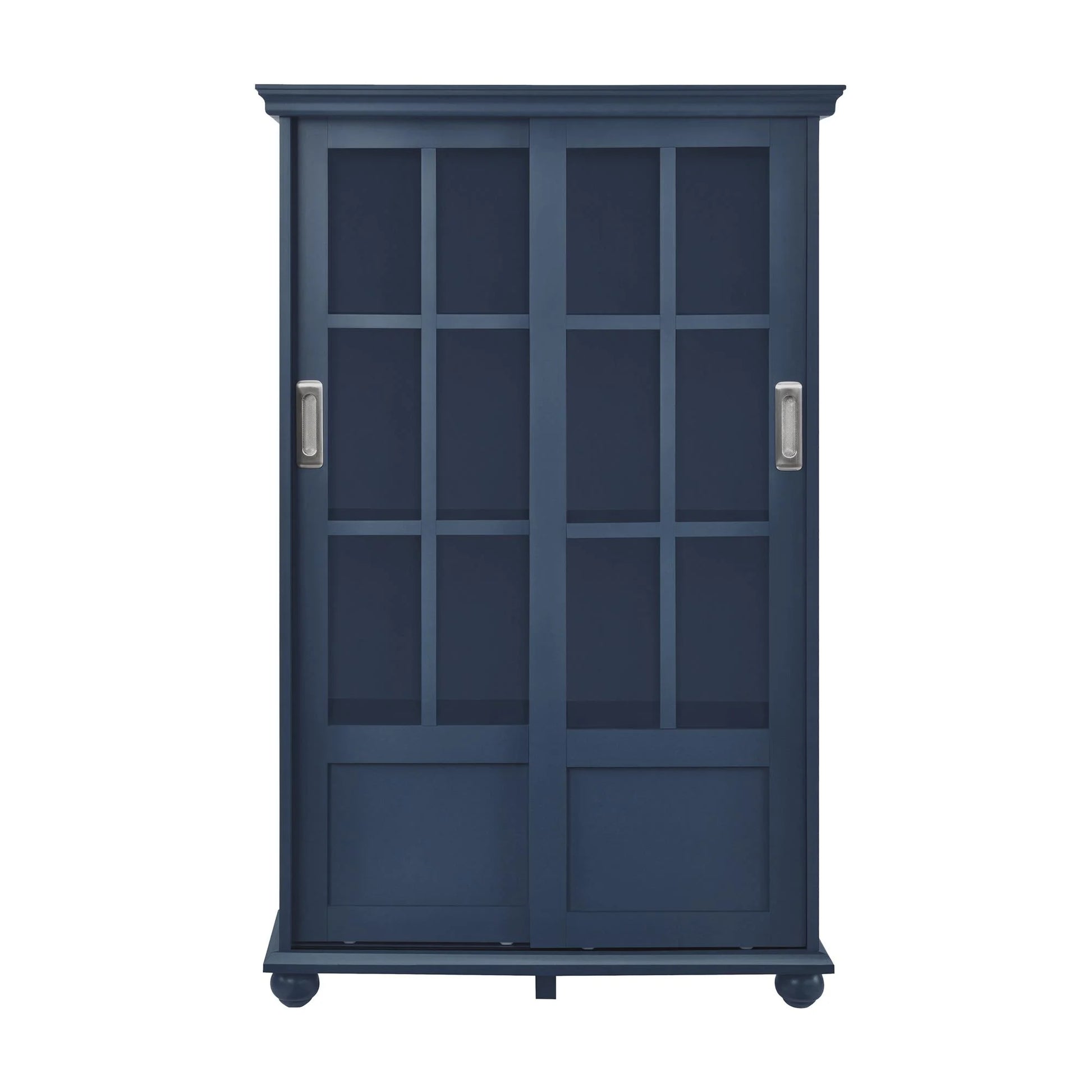 Aaron Lane Bookcase with Sliding Glass Doors, Multiple Colors - BLUE