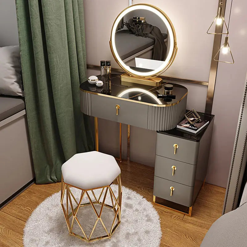 Light Luxury Dressing Table Bedroom Small Apartment Modern Storage Cabinet Integrated Household Furniture Makeup Table Set