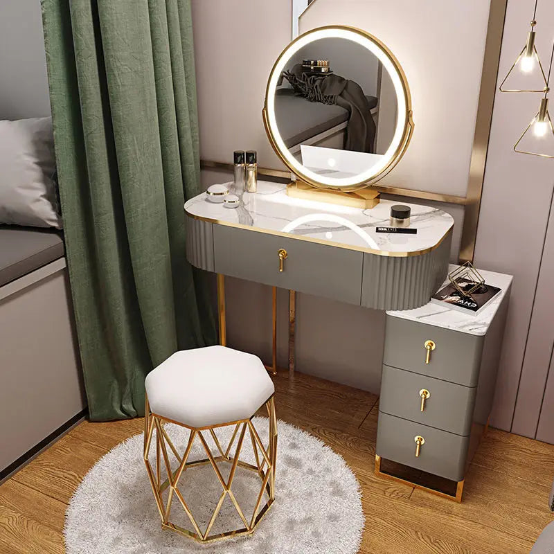 Light Luxury Dressing Table Bedroom Small Apartment Modern Storage Cabinet Integrated Household Furniture Makeup Table Set