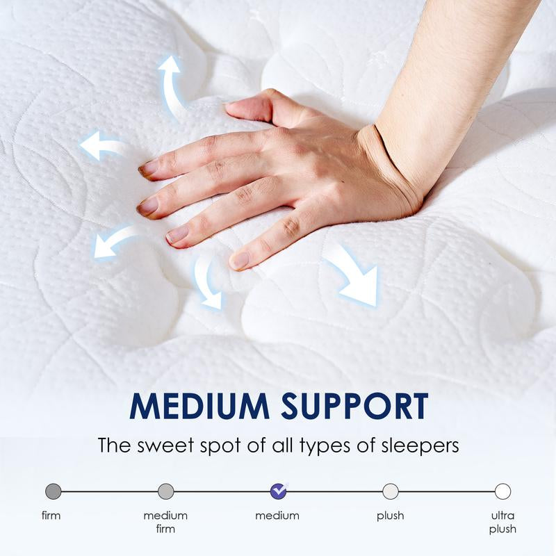 10-12 Inch Hybrid Mattresses in a Box - Medium Firm, Pressure Relief, Strong Edge Support